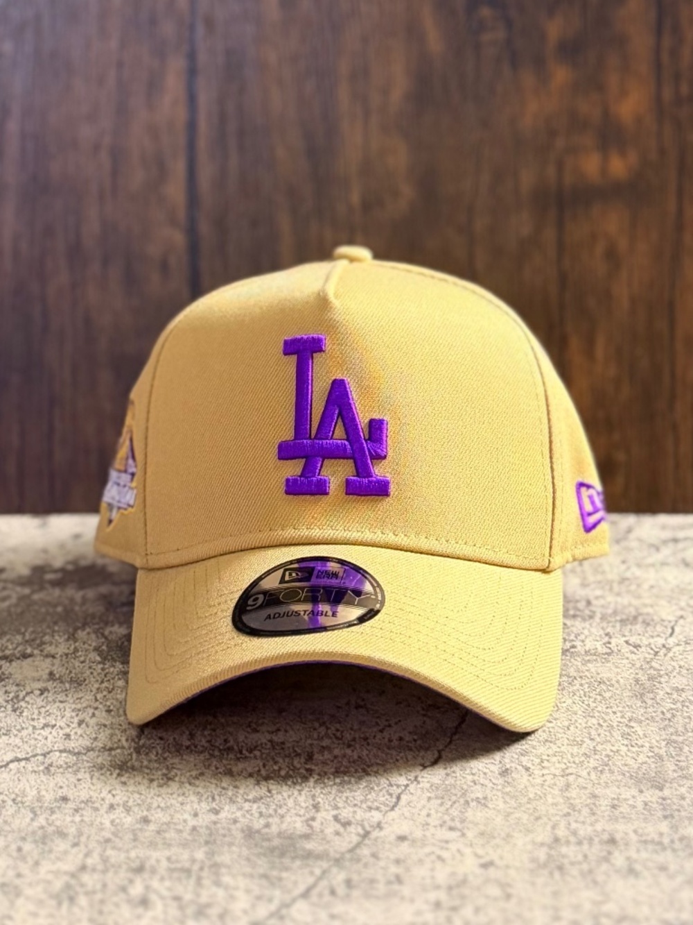 NWT New Era 9FORTY LA Dodgers Tan Purple Snapback Hat OSFA